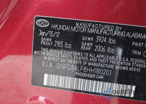 2017 Hyundai Elantra Value Edition from USA, damaged, VIN 5NPD84LF8HH180201